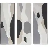 Distorted Illusions Hand Painted Framed Triptych Wall Art in Multicolor
