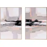 Beyond the Veil Hand Painted Framed Diptych Wall Art in Multicolor Canvas