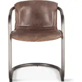 Chiavari Dining Chair in Distressed Jet Brown Leather & Brushed Gunmetal (Set of 2)