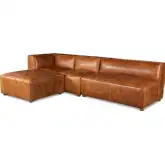 Chiavari Loft 112" Sectional Sofa in Distressed Cocoa Brown Top Grain Leather