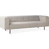 Olympia 94" Sofa in Tufted Cream Boucle Fabric & Black Iron