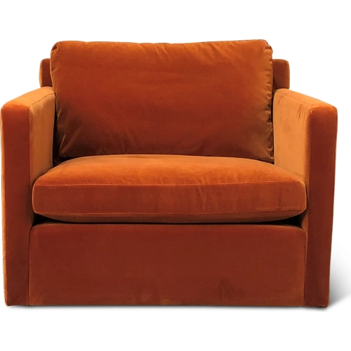 Genova Accent Chair in Dune Orange Velvet Fabric