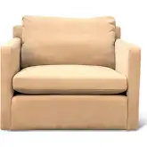 Genova Accent Chair in Oat Beige Chenille Fabric