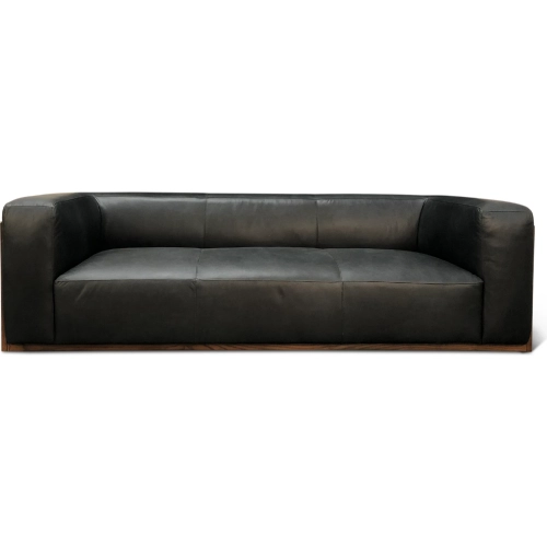 Harlow Sofa in Charme Black Leather & Wood