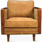 Victoria Chair in Outback Tan Italian Leather & Wood
