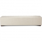 Arabella 78" Bench in Tufted Beige Fabric & Wood