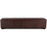 Arabella 58" Bench in Tufted Brown Bicast Leather & Wood