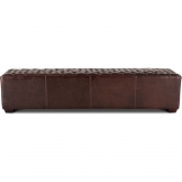 Arabella 78" Bench in Tufted Brown Bicast Leather & Wood