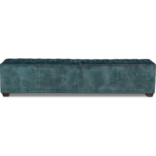 Arabella 78" Bench in Tufted Sage Green Velvet & Wood