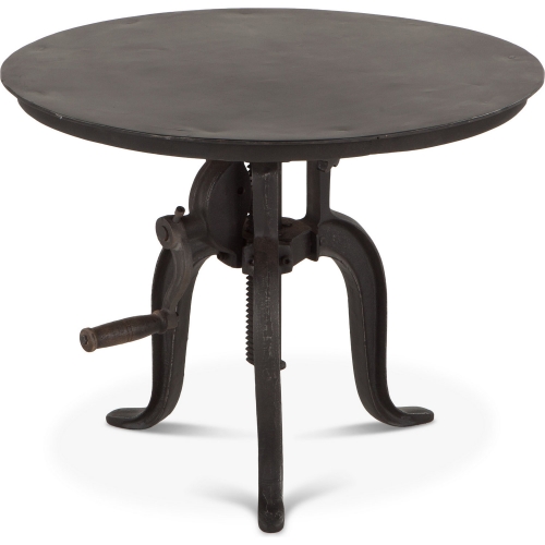 Artezia 24" Adjustable Crank Side Table in Black Finish Cast Iron