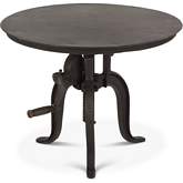 Artezia 24" Adjustable Crank Side Table in Black Finish Cast Iron