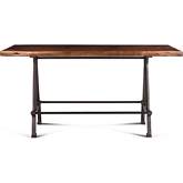Artezia 72" Gathering Height Dining Table in Live Edge Walnut Finish & Iron
