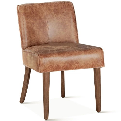 Avery Dining Chair in Tan Leather & Weathered Oak (Set of 2)
