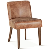 Avery Dining Chair in Tan Leather & Weathered Oak (Set of 2)