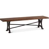 Blayne 70" Live Edge Dining Bench in Walnut Finish Wood & Iron