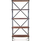 Blayne 78"H Live Edge Bookcase in Raw Walnut Finish Wood & Iron