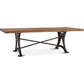 Blayne 106" Live Edge Dining Table in Raw Walnut Finish Wood & Iron