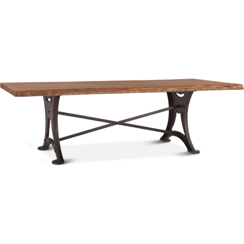 Blayne 106" Live Edge Dining Table in Raw Walnut Finish Wood & Iron
