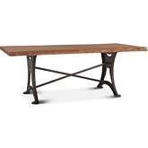 Blayne 72" Live Edge Dining Table in Walnut Finish Wood & Iron
