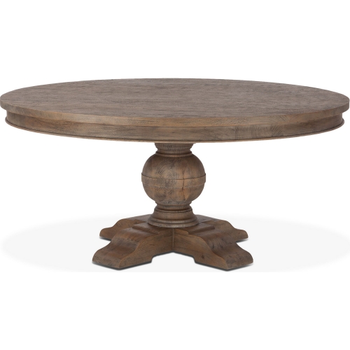 Chatham Downs 72" Round Dining Table in Weathered Teak Finish Wood