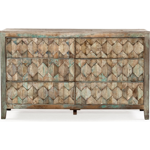 Cordoba Dresser in Vintage Teal Blue Reclaimed Teak & Iron