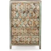 Cordoba Tall Chest in Vintage Teal Blue Reclaimed Teak & Iron