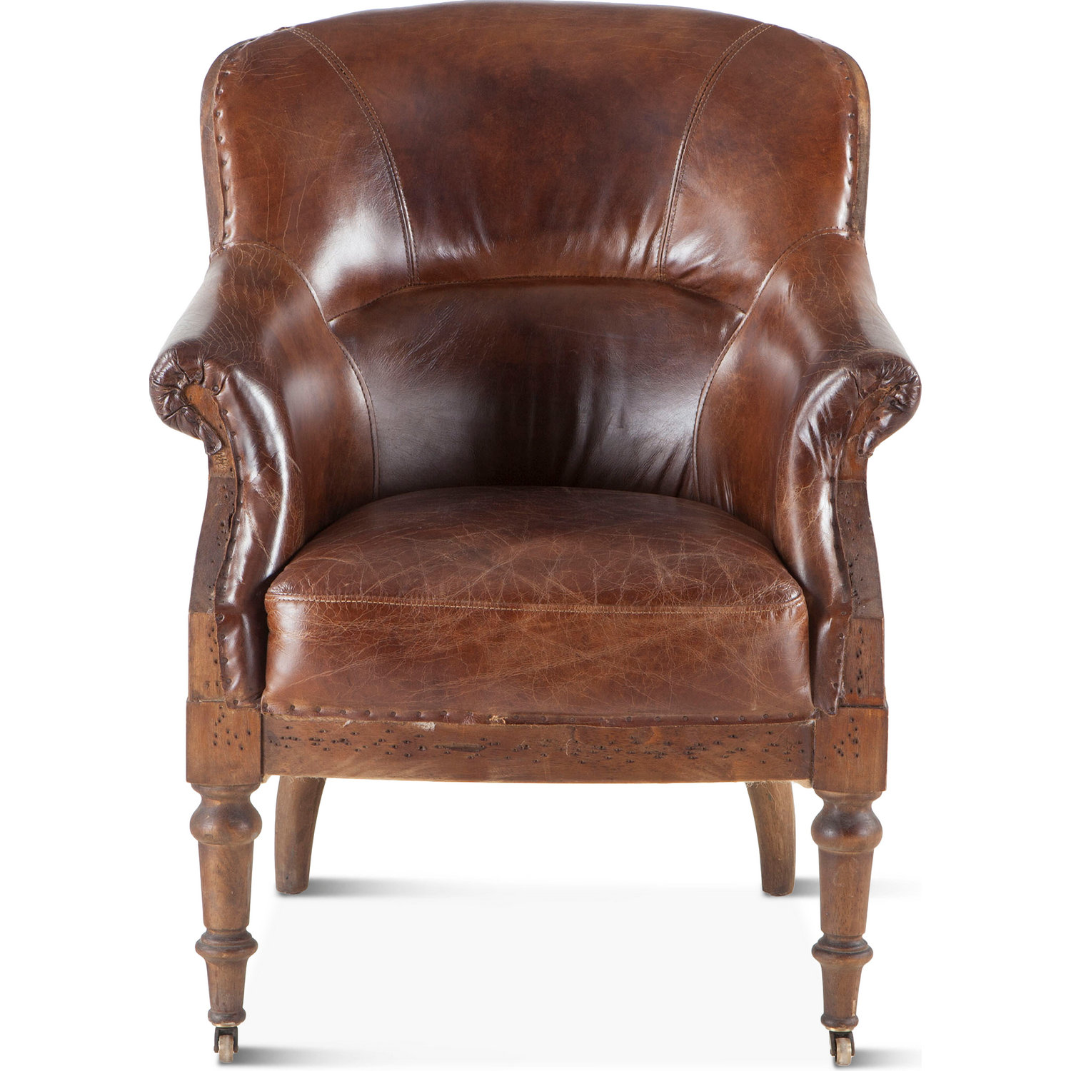 brown distressed accent chair World Interiors ZWCH199-311 Charles