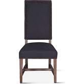 Dani Dining Chair in Charcoal Gray Fabric & Distressed Gray Wash Wood (Set of 2)