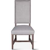 Dani Dining Chair in Light Gray Fabric & Distressed Gray Wash Wood (Set of 2)