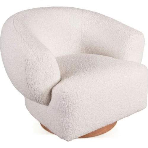 Florence Accent Chair in Cream Boucle Fabric