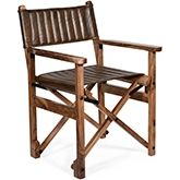 Galway Folding Dining Chair in Antique Whiskey Leather & Wood (Set of 2)
