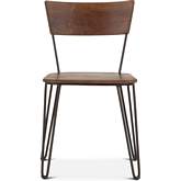 Grandby Dining Chair in Walnut Finish Live Edge Acacia Wood (Set of 2)