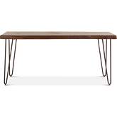 Grandby 68" Dining Table in Walnut Finish Live Edge Acacia Wood