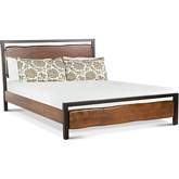 Glenwood King Bed in Walnut Finish Faux Live Edge Acacia Wood