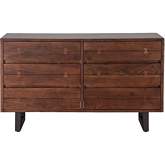 Glenwood Dresser in Walnut Finish Faux Live Edge Acacia Wood