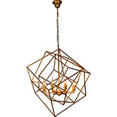 Heritage Geometric Ceiling Pendant Light in Antique Gold Finish