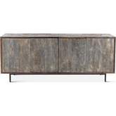 Madrid 80" Sideboard in Reclaimed Grey Wash Wood & Iron