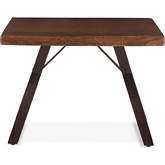 Nottingham Side Table in Walnut Finish Live Edge Acacia Wood & Iron