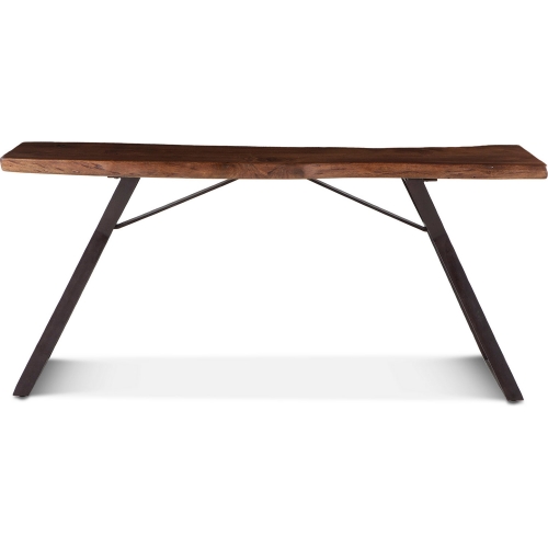 Nottingham 68" Console Table in Walnut Finish Live Edge Wood & Iron