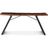 Nottingham 68" Console Table in Walnut Finish Live Edge Wood & Iron