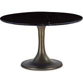Palm Desert 48" Dining Table in Black Marble & Bronze Tulip Base