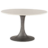 Palm Desert 48" Dining Table in Brown Marble & Bronze Tulip Base