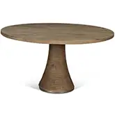 Provence 54" Round Dining Table in Natural Finish Wood & Metal