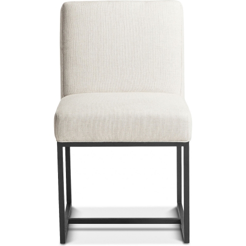 Rebel Dining Chair in Off White Linen & Iron (Set of 2)