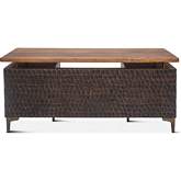Vallarta 66" Desk in Brown Mango Wood & Bronze Aluminum