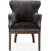 Charles Deconstructed Accent Arm Chair in Wood, Burlap & Gray Velvet