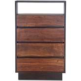 Palermo 34" Dresser in Raw Walnut Finish Live Edge Acacia Wood