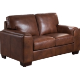 Suzanne Loveseat in Brown Top Grain Leather