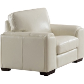 Suzanne Arm Chair in Ivory White Top Grain Leather