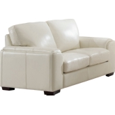 Suzanne Loveseat in Ivory White Top Grain Leather